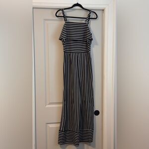 Leith Black and White Striped Garment